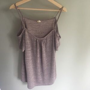 Lavender & Grey Cold Shoulder Knit Top SZ XL
